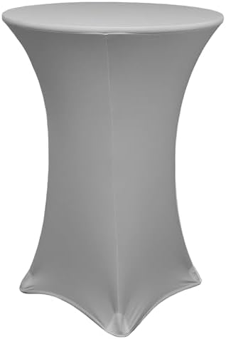 Your Chair Covers - 30 D x 42 H Stretch Spandex Table Cover Grey