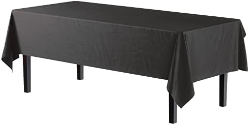 Party Solids 6-Pack Black Plastic Tablecloth 54in x 108in Rectangle