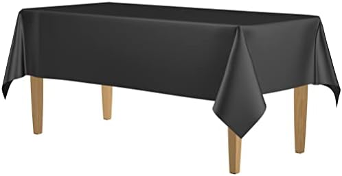 14 Pack Black 54 x 108 in Rectangle Disposable Plastic Tablecloths