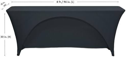 Your Chair Covers - Spandex 8 Ft x 18 Inches Black