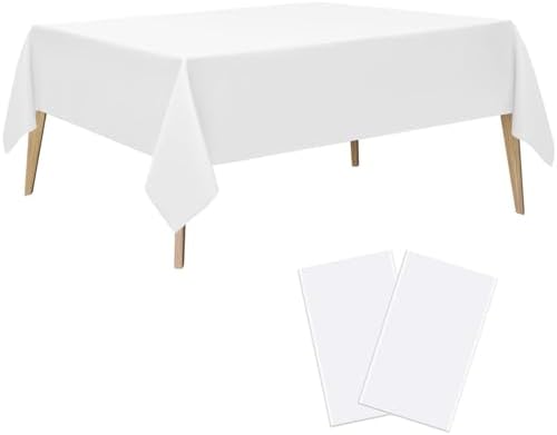 White Disposable Table Cloth 2-Pack 54x108 Inch