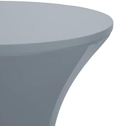 JISEN Cocktail Spandex Fitted Stretchable Tablecloth C-Silver Grey 24x43 Inch