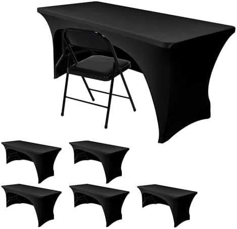 Nasitos 6 Pack Black Stretch Table Cloths