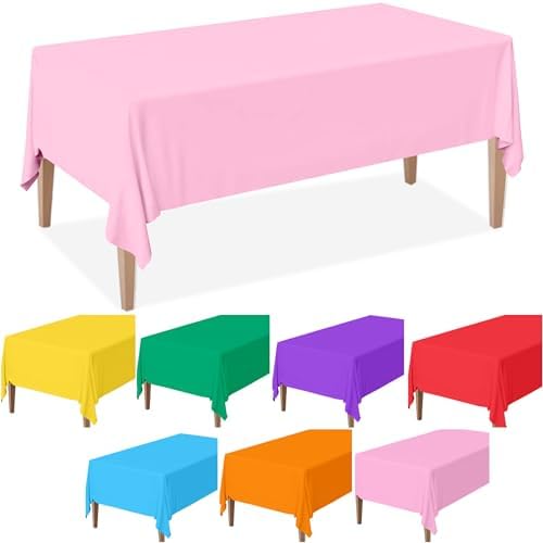 14 Packs Rainbow Plastic Tablecloths for Parties