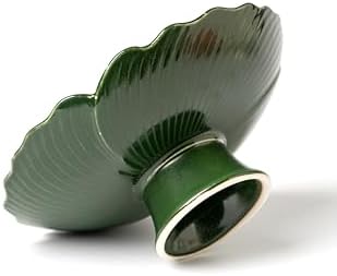 Green Ceramic Fruit Bowl with Lucky Clover Design 85 Inch