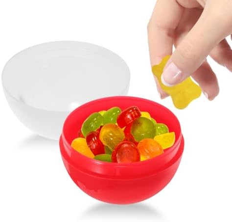 SHOWERORO 50Pcs Red White Plastic Candy Balls for Vending Machines
