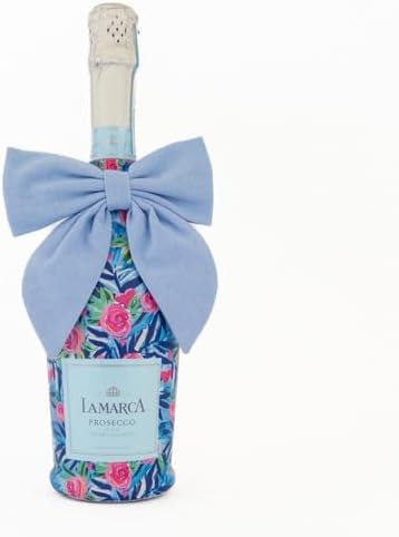 Beau Bottles Preppy Roses with Love Wine Label Wrap for 750ml Champagne Bottle