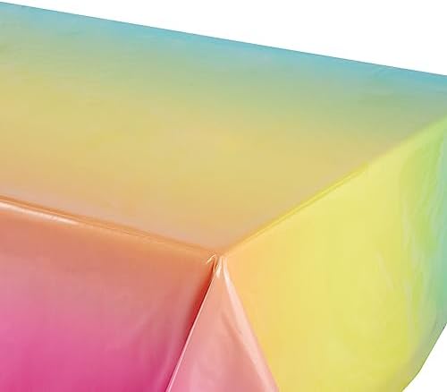 Sparkle and Bash 3 Pack Plastic Ombre Rainbow Tablecloth