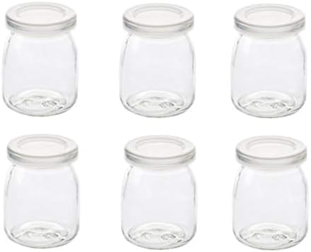 6 Pcs Yogurt Pudding Jars With Plastic Lids 7 Oz