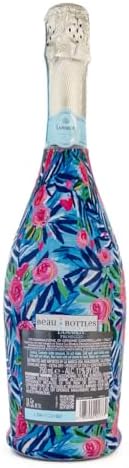 Beau Bottles Preppy Roses with Love Wine Label Wrap for 750ml Champagne Bottle