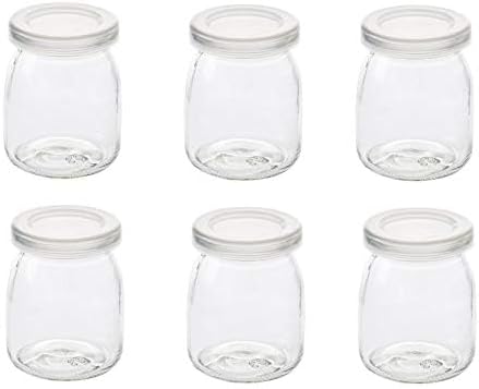 6 Pcs Yogurt Pudding Jars With Plastic Lids 7 Oz
