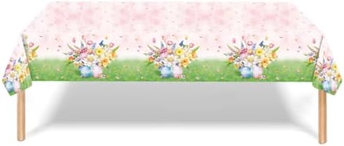 2 Pack Spring Floral Plastic Tablecloths for Home Decor