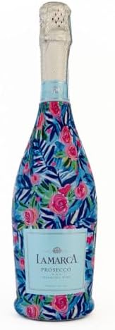 Beau Bottles Preppy Roses with Love Wine Label Wrap for 750ml Champagne Bottle