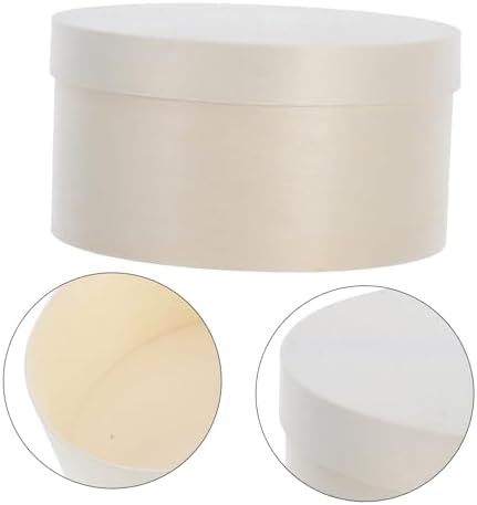 Healeved Round Wooden Box for Storage and Party Favors