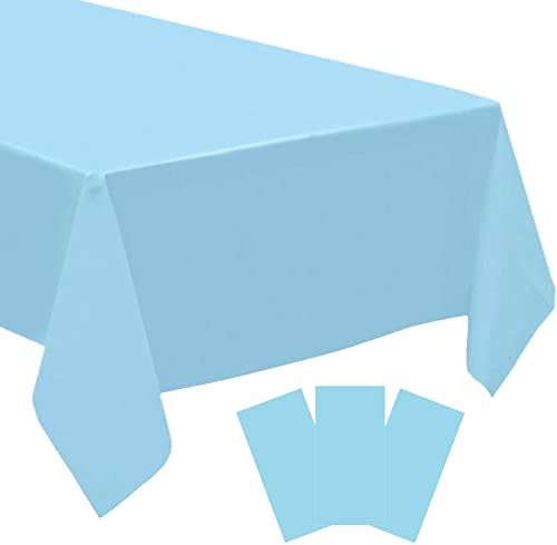 3 Pack Blue Disposable Tablecloths 54x108 Inches
