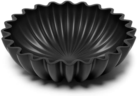 UHEY HOME Large Decorative Fruit Bowl with Ruffle Design