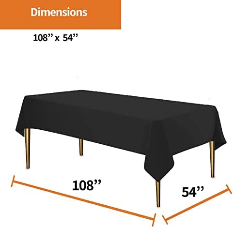 Party Dimensions Black Tablecloth for Rectangle Tables 12 Pack