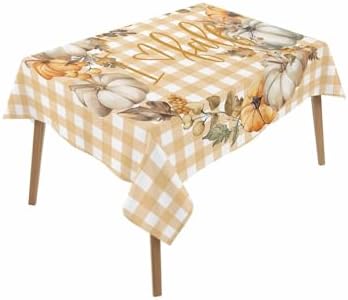 IDOWMAT Rectangle Table Cloth 60x102 Inch Waterproof Oil Proof for Thanksgiving and Fall Parties