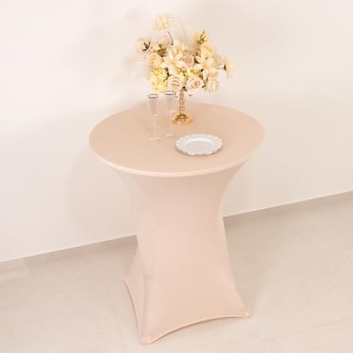 Balsa Circle 36 Inch Blush Stretchable Spandex Table Cover