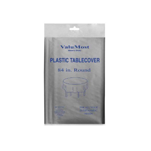 Party Essentials ValuMost Disposable Plastic Tablecloth 84 Inch Silver Case of 24