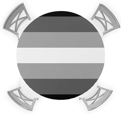 Black White Stripe Round Waterproof Table Cover Fitted Tablecloth