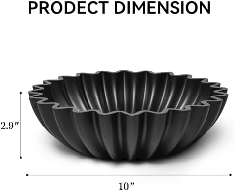 UHEY HOME Large Decorative Fruit Bowl with Ruffle Design
