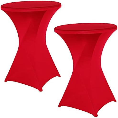 Jeloris 2 Pack 32x43 Inch Highboy Red Cocktail Spandex Tablecloth