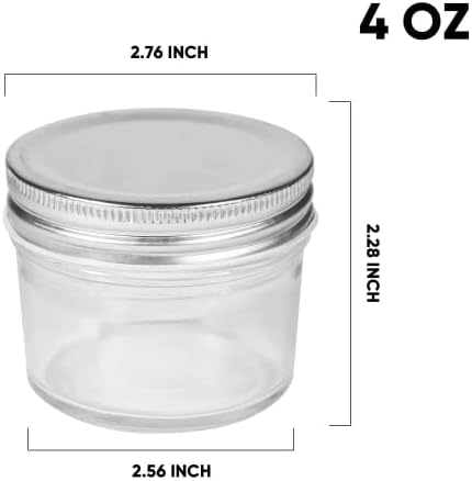 QAPPDA 4oz Glass Jars With Silver Lids Set of 40