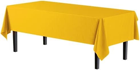 Exquisite 12-Pack Yellow Plastic Tablecloth Rectangle 54x108