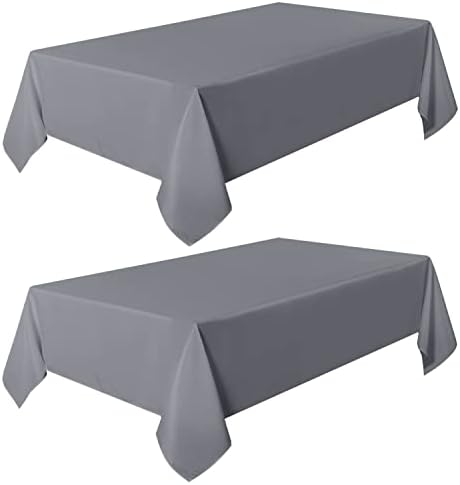 Sancua 2 Pack Light Grey Tablecloths 60x84 Inch