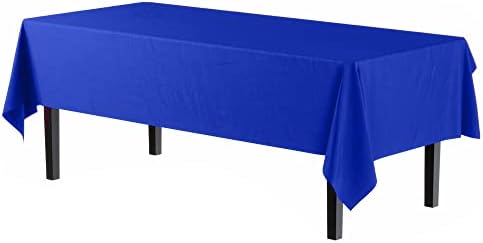 12-Pack Premium Plastic Tablecloth 54x108 Dark Blue Rectangle