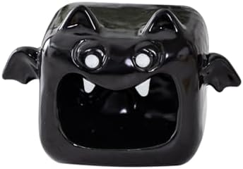 Cute Halloween Candy Bowl with Black Bat Design