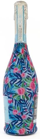 Beau Bottles Preppy Roses with Love Wine Label Wrap for 750ml Champagne Bottle