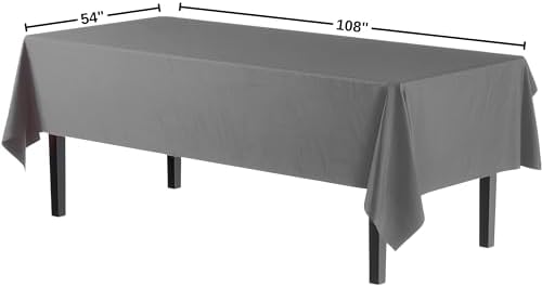 Premium Silver Plastic Tablecover 54x108 Pack of 1