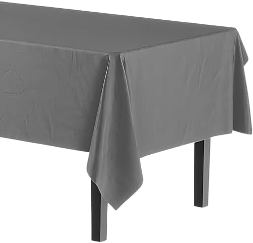 Premium Silver Plastic Tablecover 54x108 Pack of 1