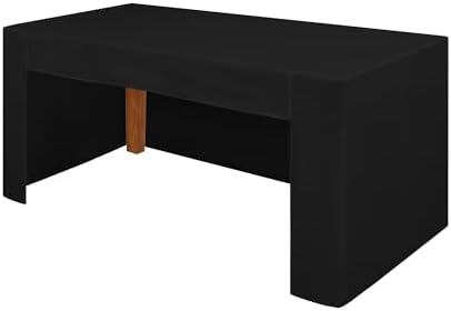 Hiasan Fitted Black 6ft Rectangle Table Cover Open Back
