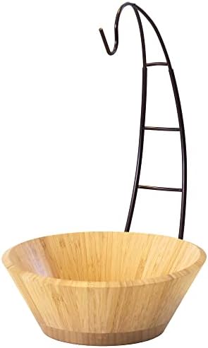 Totally Bamboo Fruit Basket Bowl with Banana Holder Hook