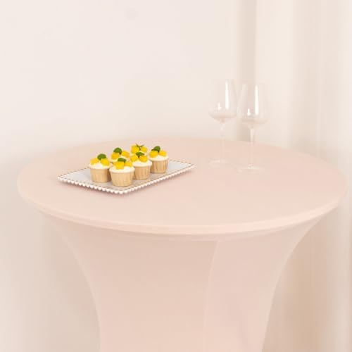 Balsa Circle 36 Inch Blush Stretchable Spandex Table Cover