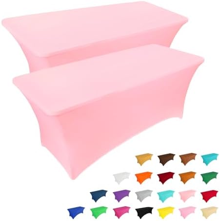 IVAPUPU 2 Pack 6FT Stretch Table Cloth for Events