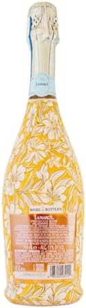 Beau Bottles Grandmillenial Gold Flower Wine Label Wrap for La Marca 750ml Champagne Bottle