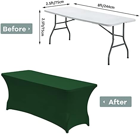 CWK 8FT Waterproof Stretch Spandex Table Cover - Blackish Green