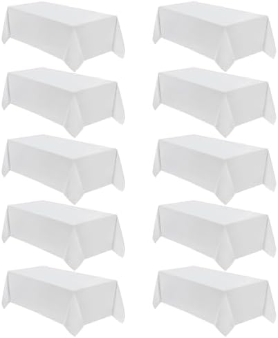 VidaFete 10 Pack 90x132 Inch White Tablecloth