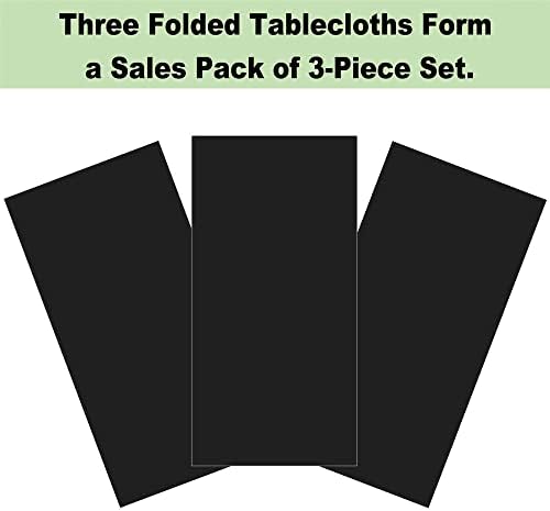 Plastic Black Tablecloths 3 Pack 54x108 Inch for Party Use