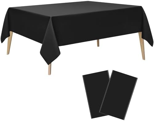 Layiexre Black Disposable Table Cloth 2-Pack