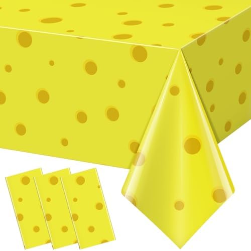 3Pcs Cartoon Yellow Tablecloths for Birthday Parties