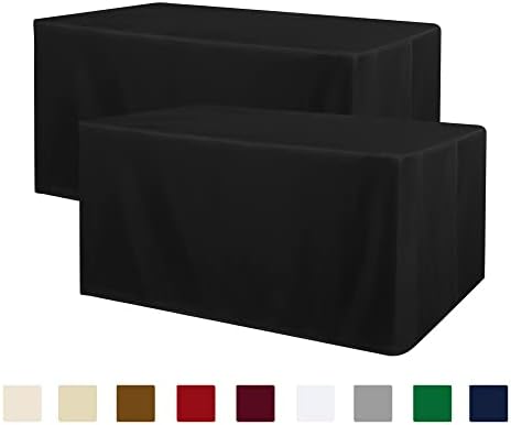 Obstal 2 Pack Black Tablecloths for 4 Foot Rectangular Tables