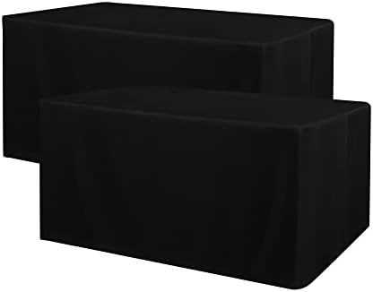 Obstal 2 Pack Black Tablecloths for 4 Foot Rectangular Tables