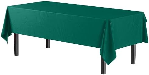 Exquisite 4-Pack Dark Green Plastic Table Cloths - 54In X 108In