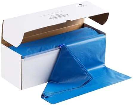 Goodluck 54 Inch X 300 Feet Plastic Tablecloth with Cutter Box Blue Disposable Table Cover Roll