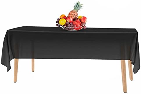 14 Pack Black 54 x 108 in Rectangle Disposable Plastic Tablecloths
